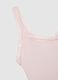 Regular fit pink pure cotton vest with lace trim_5