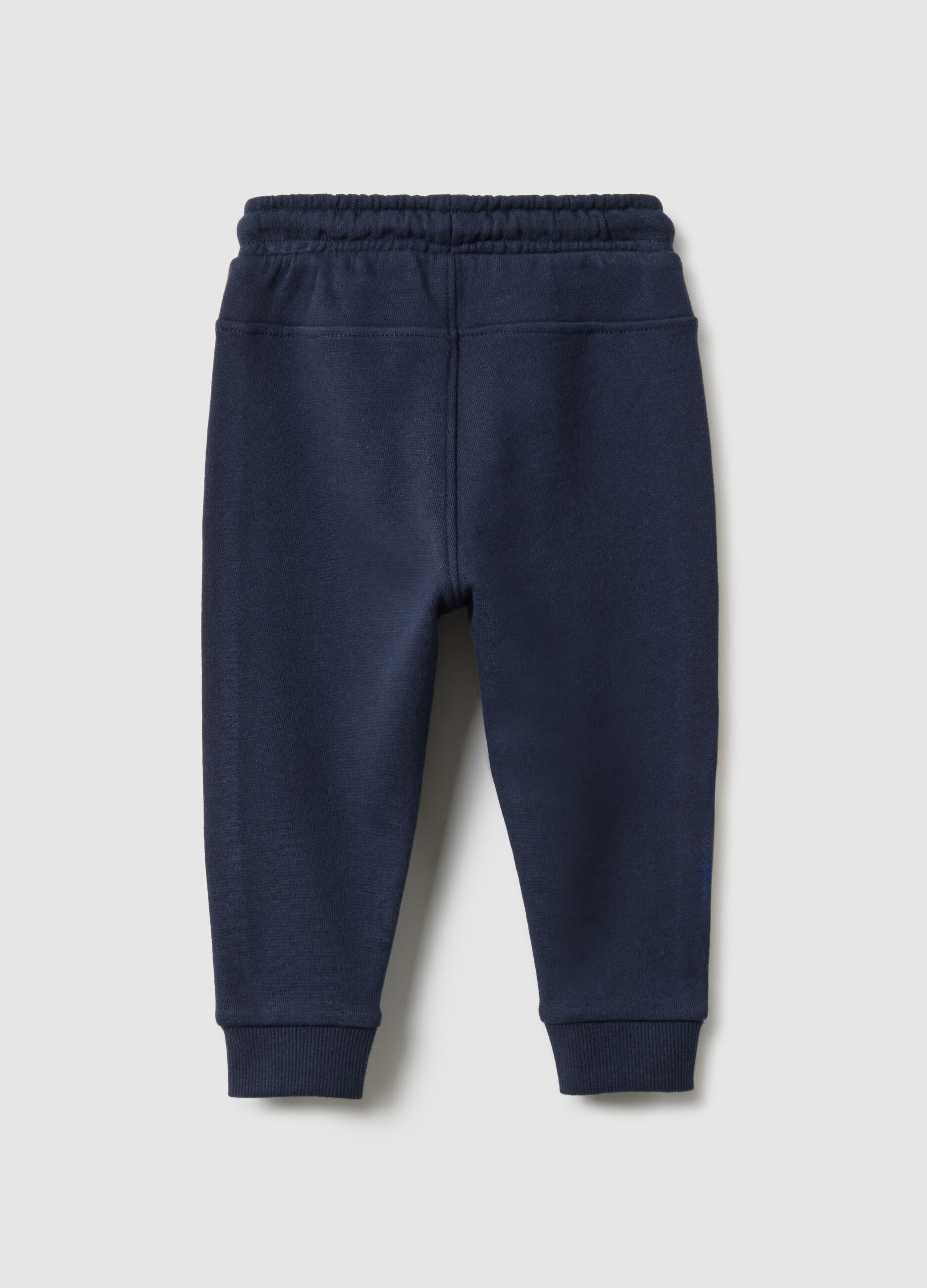 Blue pure cotton jogger trousers for baby regular fit