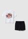 Pure white cotton oversized fit set for kids by Cars_0
