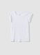 T-shirt in puro cotone bianca slim fit con volant_4