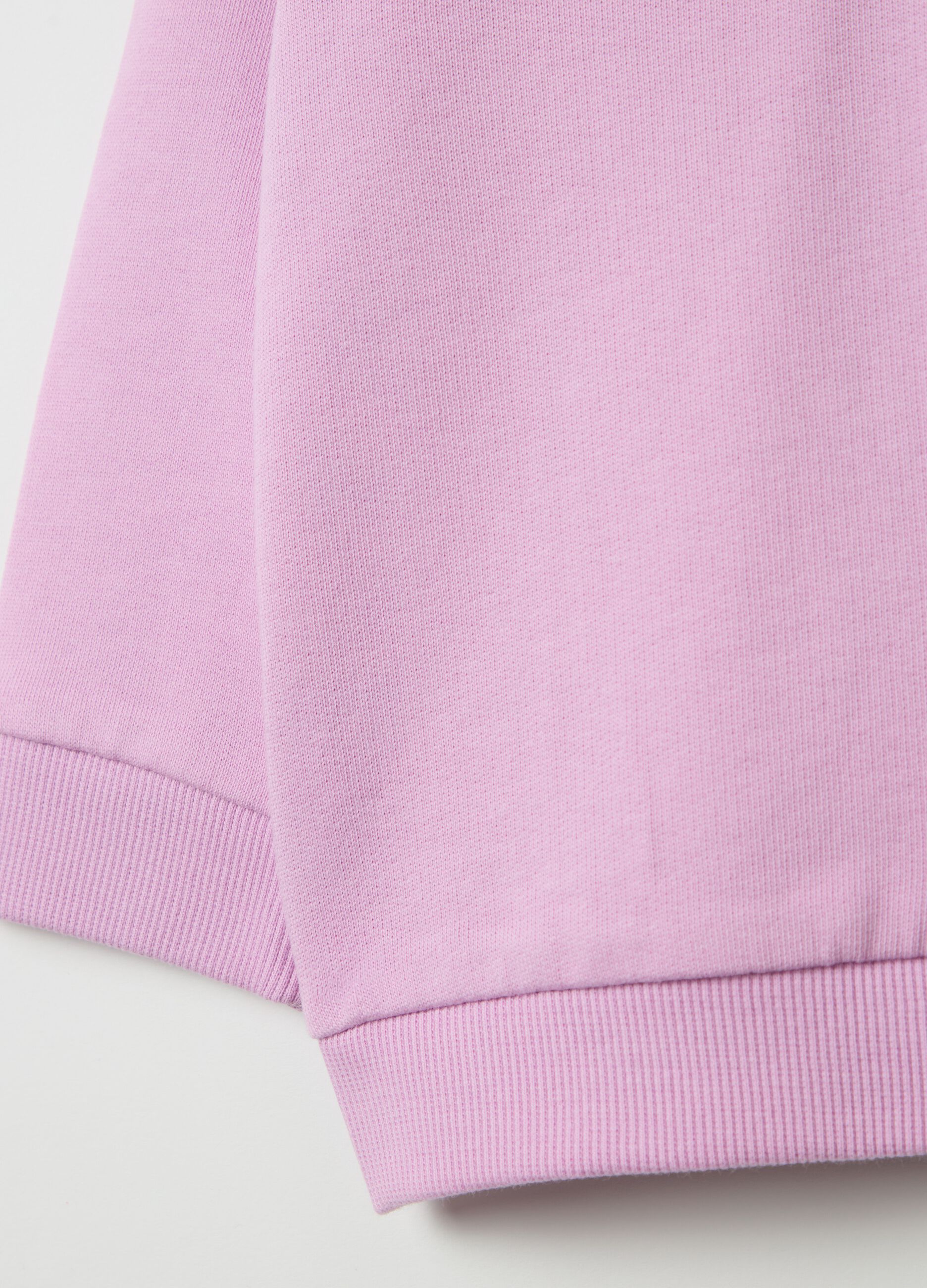 Full-zip sweatshirt in French terry with hood and diamant&eacute;s