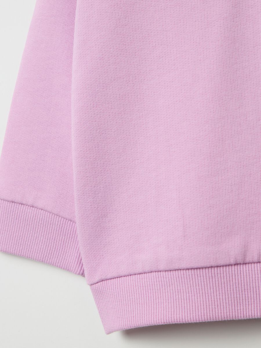 Full-zip sweatshirt in French terry with hood and diamant&eacute;s_3
