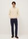Slim Fit Elasticated Cotton Blue Trousers_0