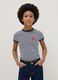 Blue striped stretch T-shirt for girls_0