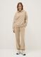 Beige regular fit cotton-blend hoodie_1