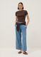 Brown stretch cotton fitted t-shirt_1