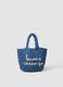 Borsa mare blu in puro tessuto carta intrecciato_0