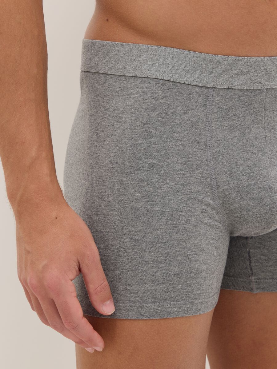 Tripack boxer midi grigi in cotone organico elasticizzato regular fit_3