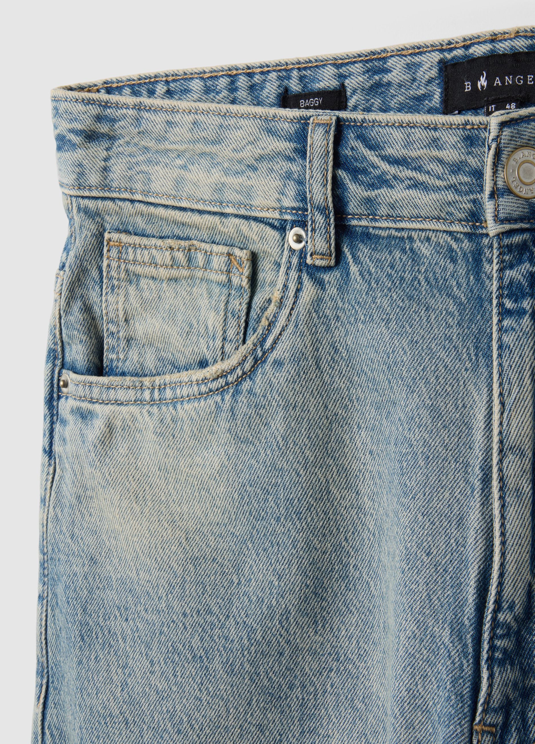 Pure Cotton Blue Denim Skater Fit Shorts