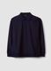 Felpa blu in tessuto elasticizzato con collo polo relaxed fit_4