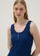 Blue pure cotton regular fit T-shirt with Henley collar_3