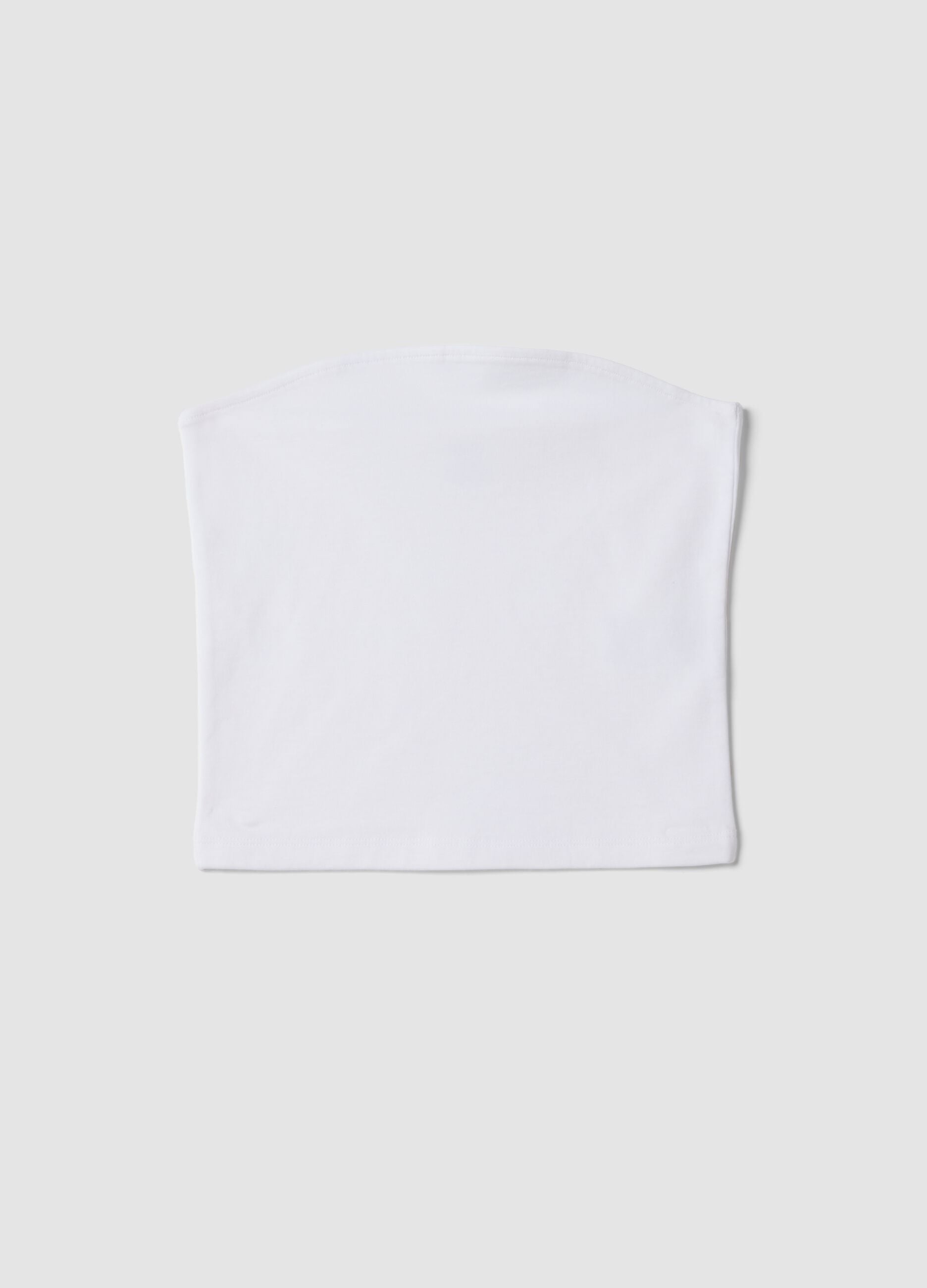 Girls&rsquo; white fitted bandeau top in stretch cotton