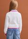 White pure cotton cable-knit V-neck jumper for girls_2