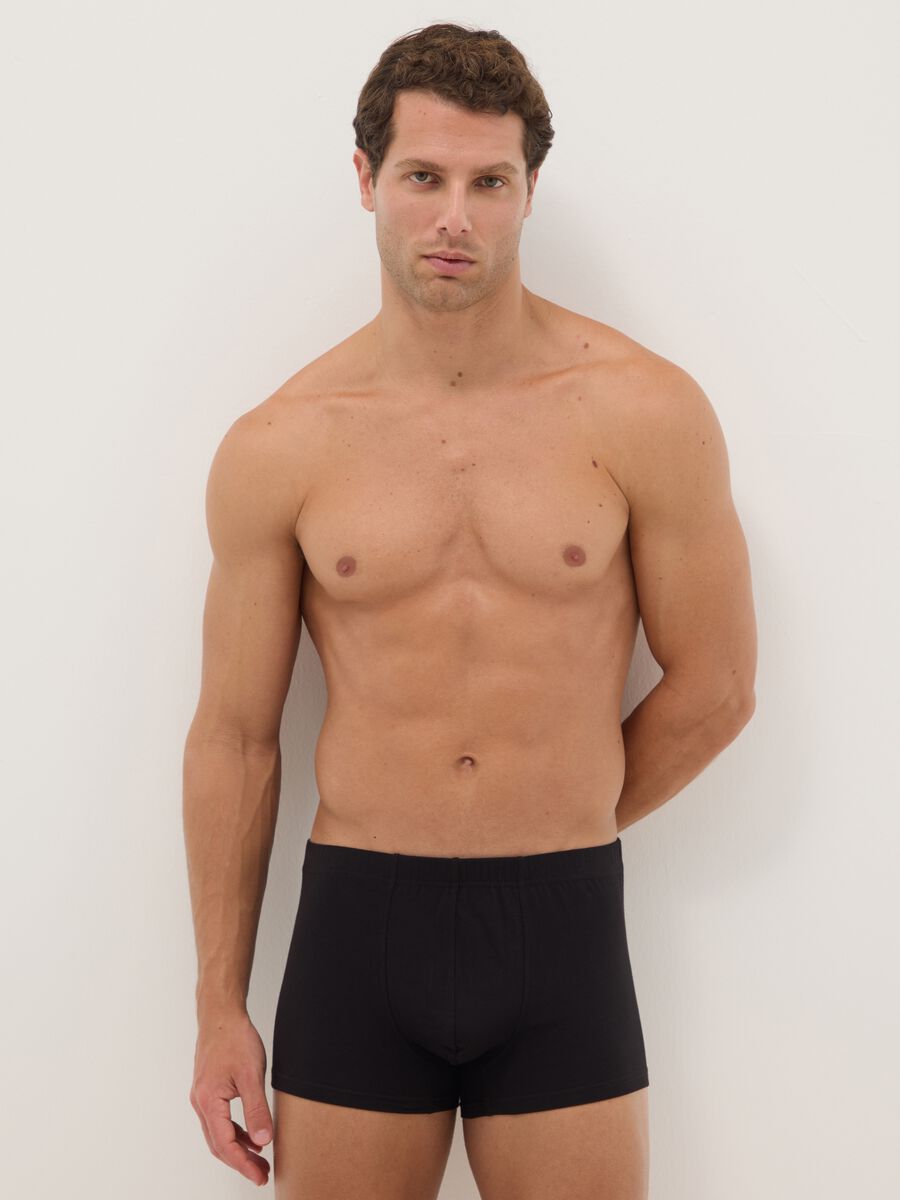 Multipack boxer neri in cotone organico elasticizzato regular fit_0