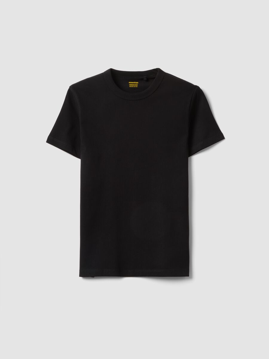 Boys&rsquo; black pure cotton regular fit T-shirt_3