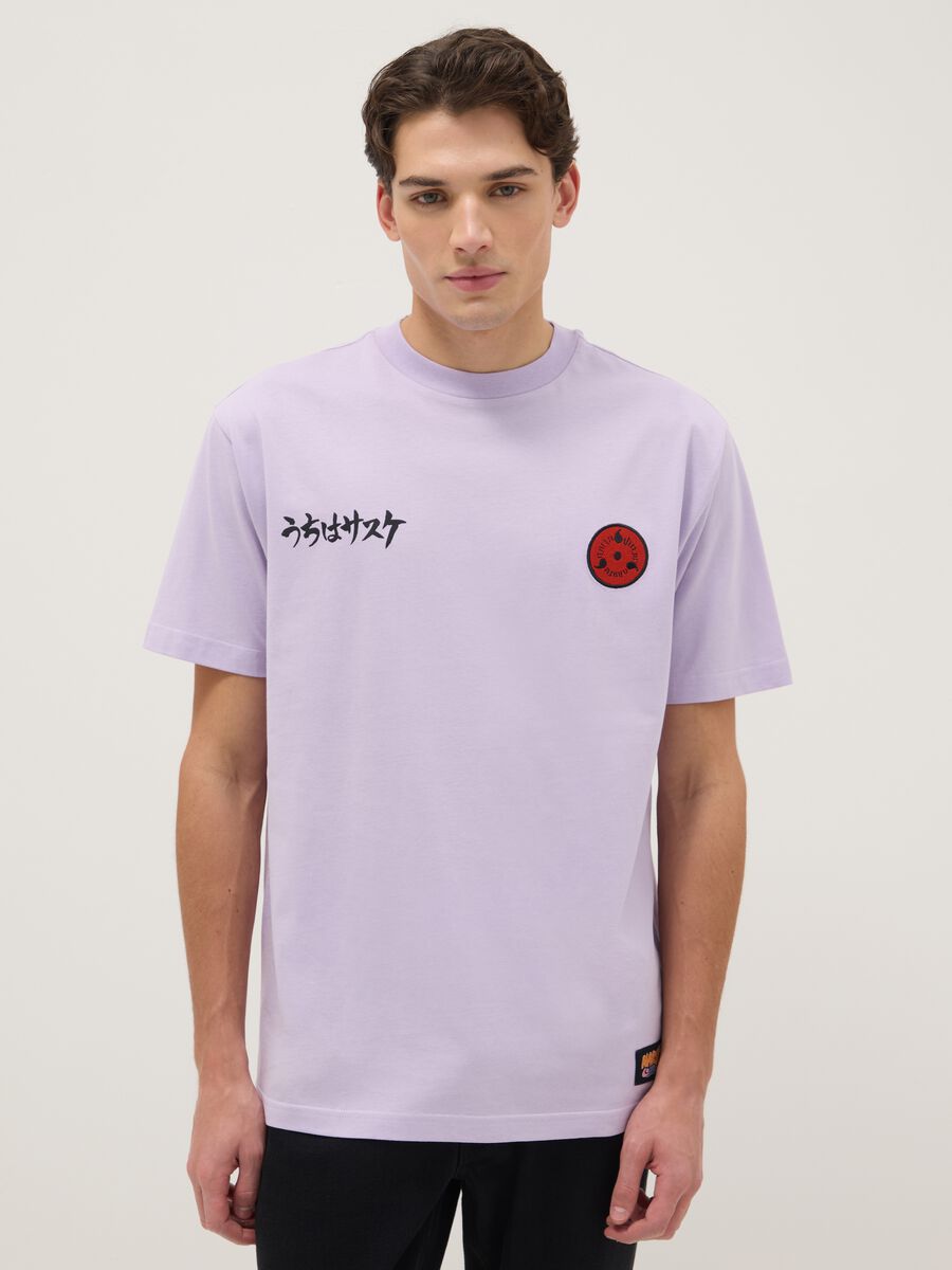 Black pure cotton regular fit T-shirt with print_0