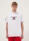 White pure cotton T-shirt with front print, oversized fit_0