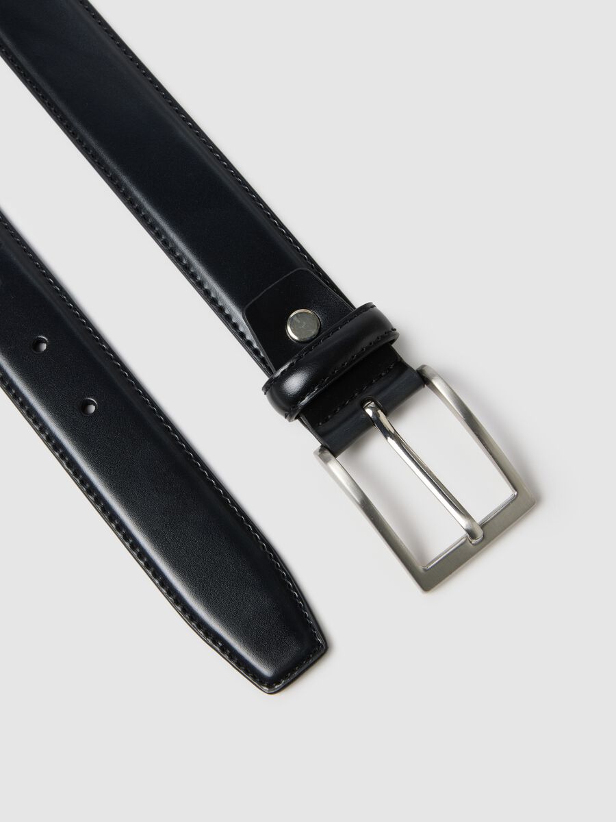 Black genuine leather belt_1