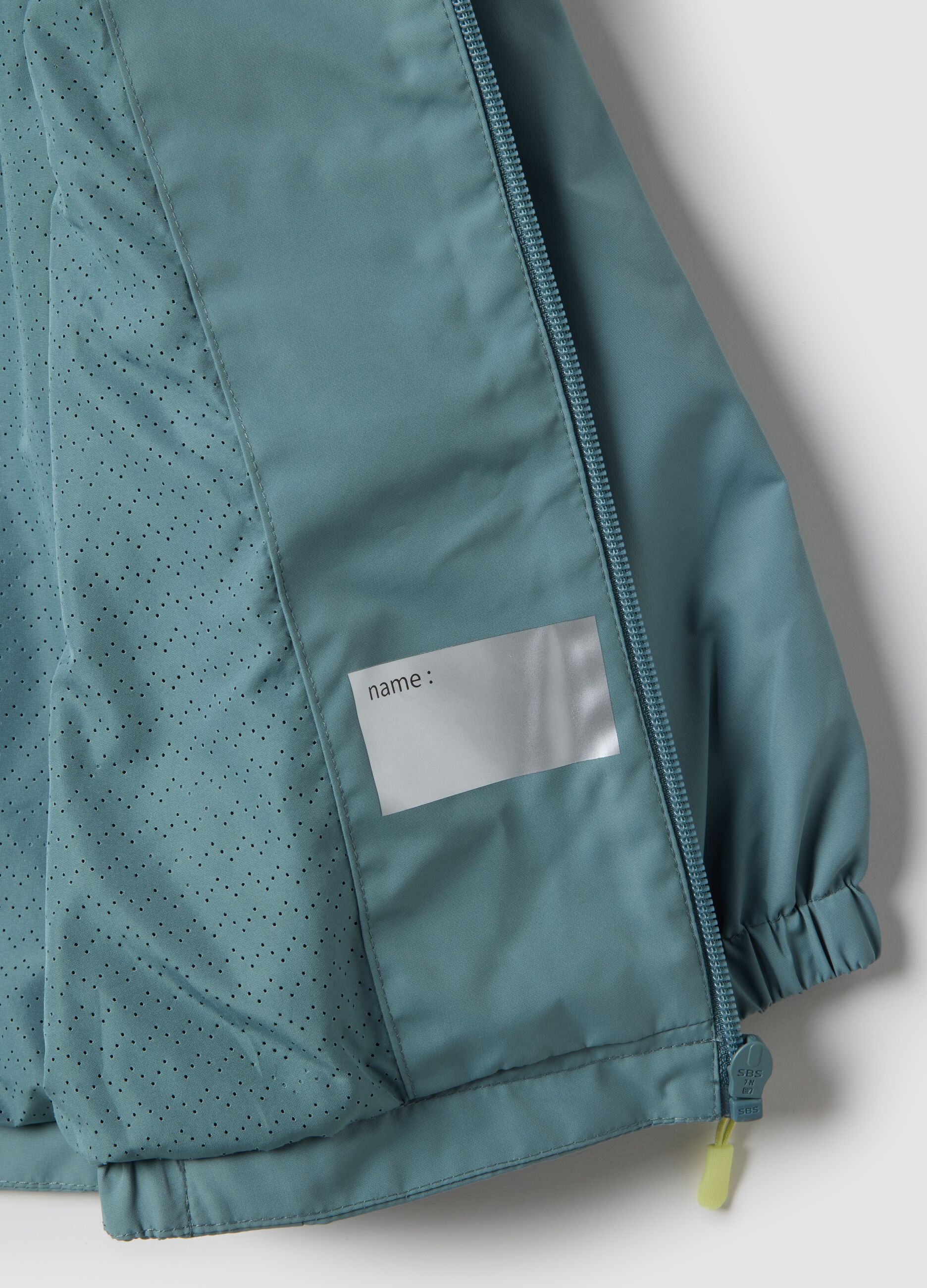 Light blue children's jacket regular fit with full zip and hood
