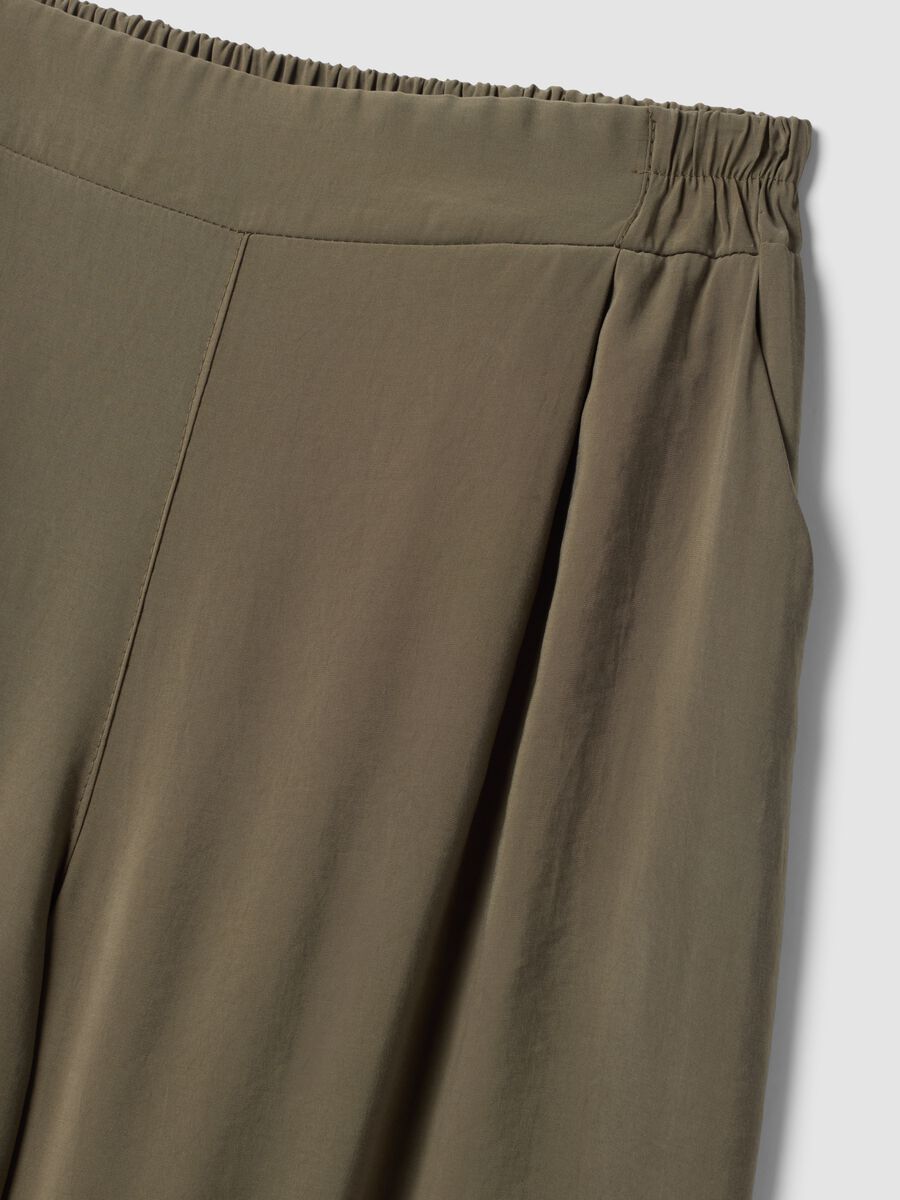 Green viscose-blend palazzo trousers_5
