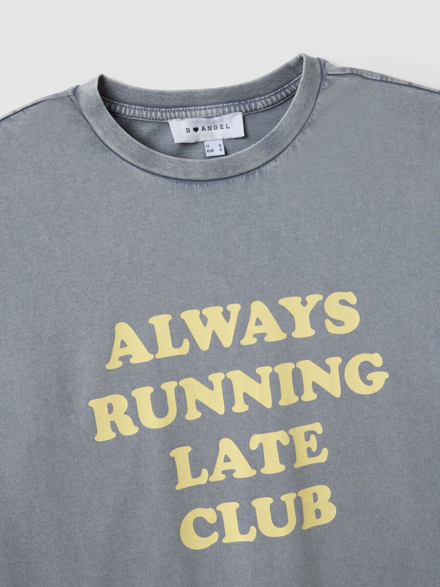 T-shirt in puro cotone grigia relaxed fit con stampa_5