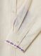 White pure cotton oversized shirt with purple embroidery_5