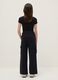 Girls' black pure cotton relaxed fit trousers_1