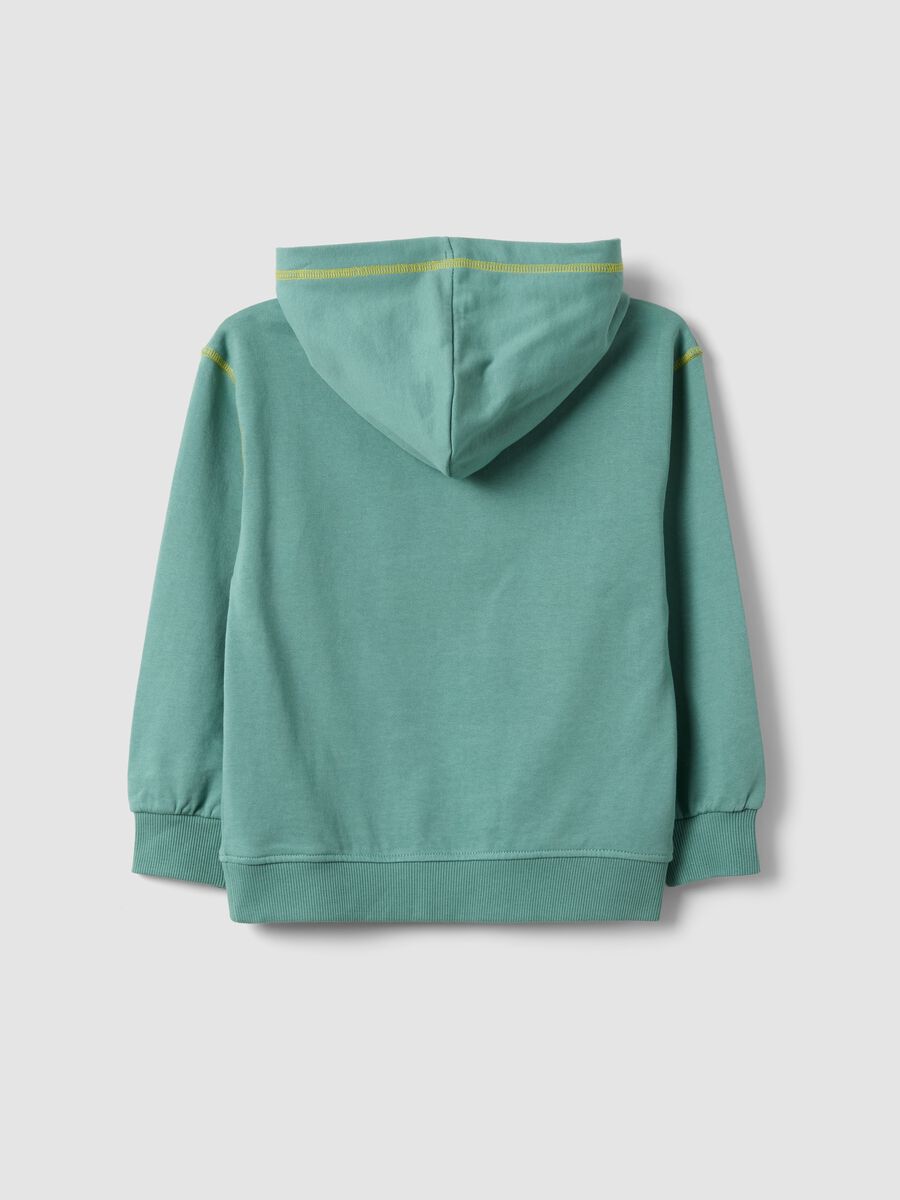 Green oversized pure cotton hoodie for boys_1