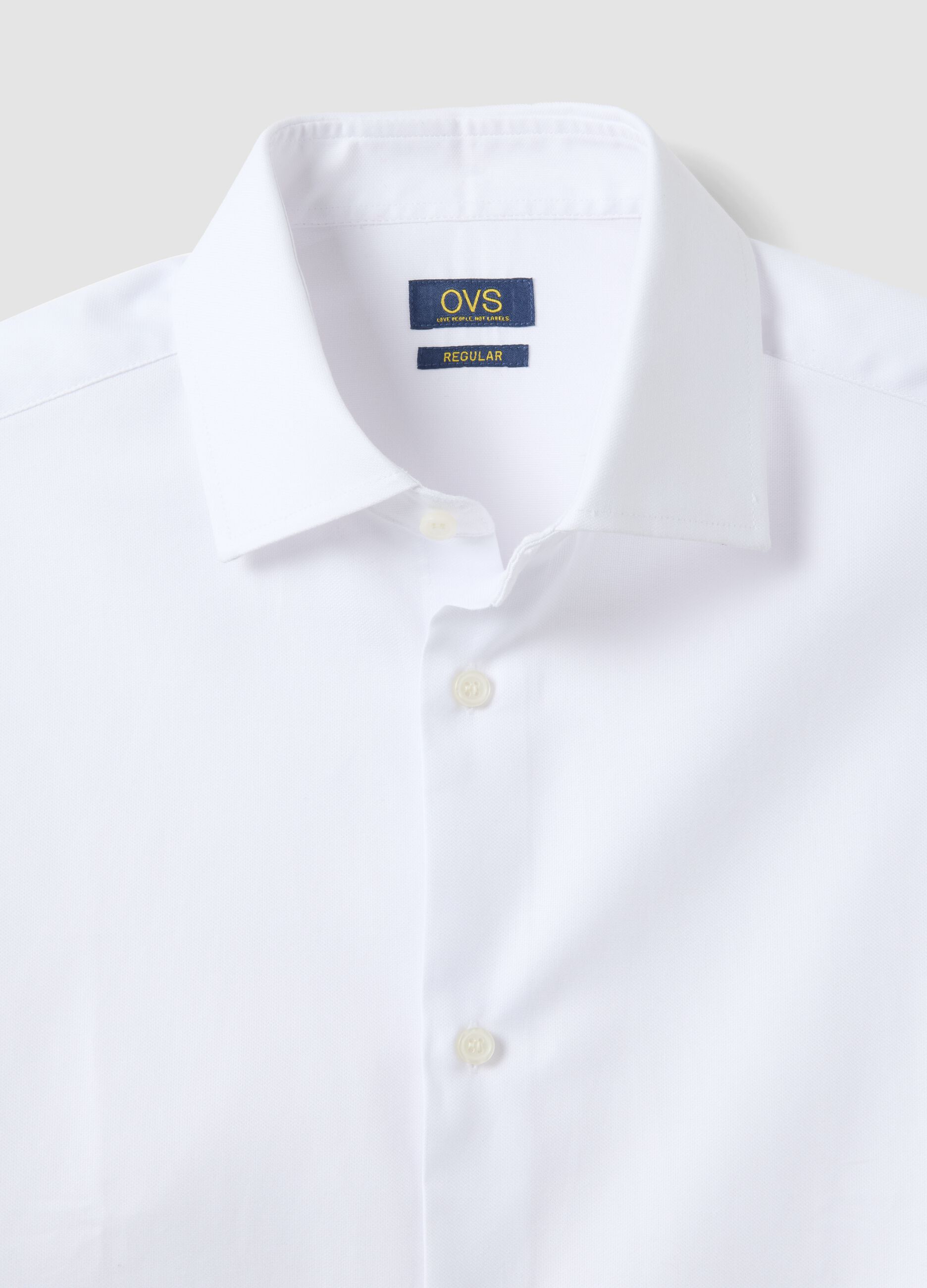 White pure cotton long sleeve shirt regular fit
