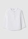 White pure cotton regular fit toddler shirt with Mandarin collar_0