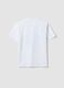 White pure cotton oversized T-shirt with basketball graphic print for boys_1