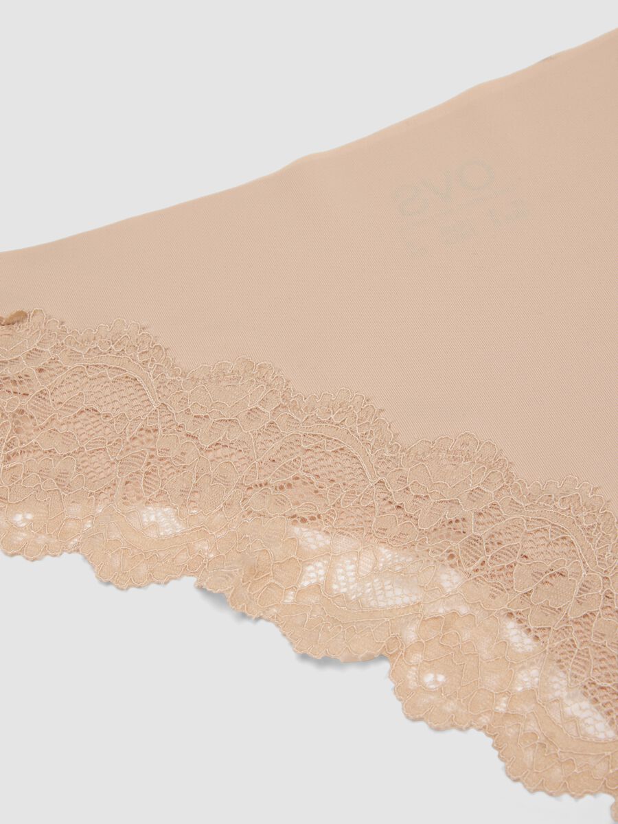 Beige Brazilian briefs in stretch microfibre with lace_2