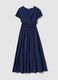 Long blue pure-viscose dress with wrap V-neck, regular fit_4