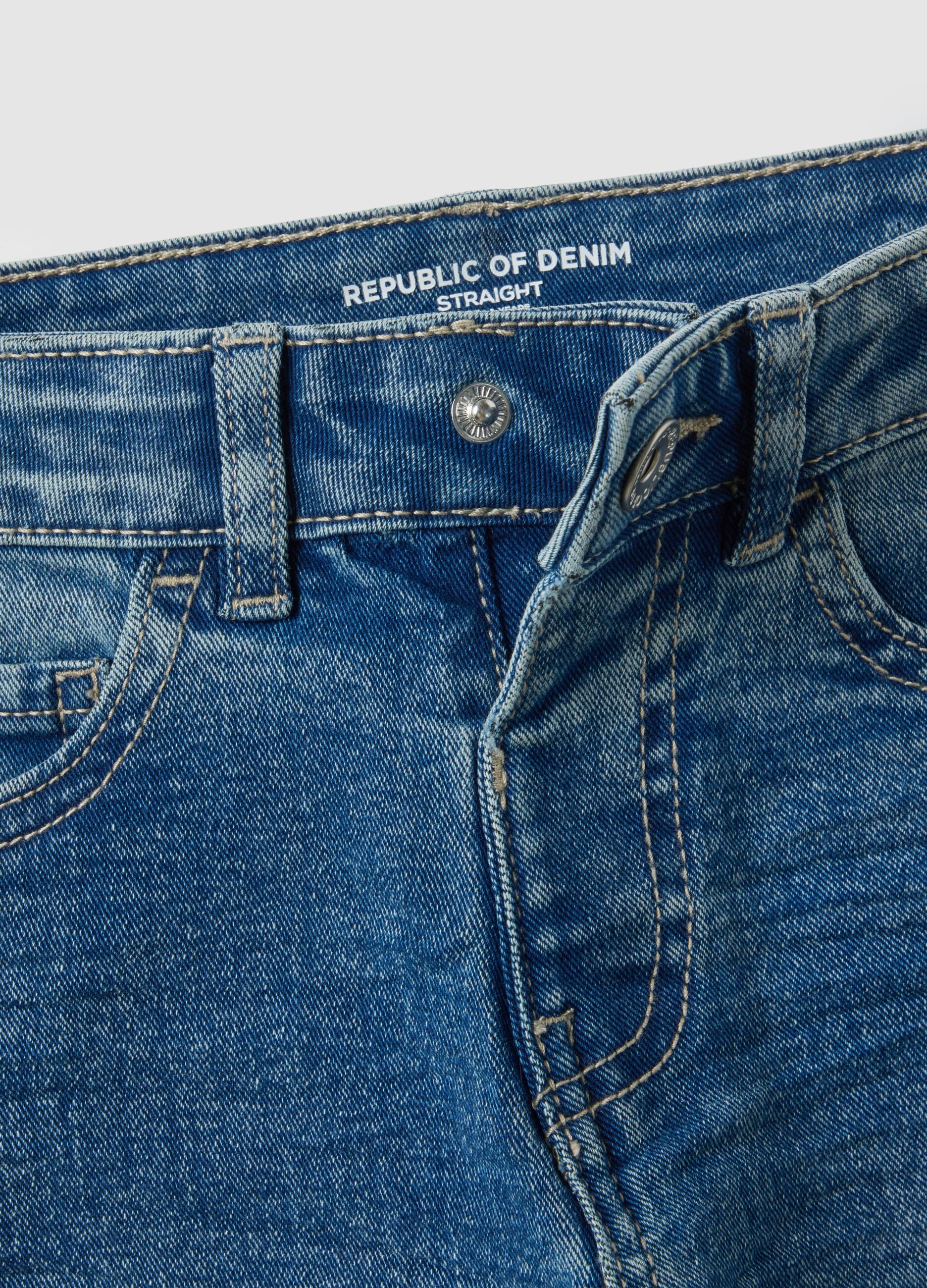Kids' Straight Blue Stretch Denim Jeans