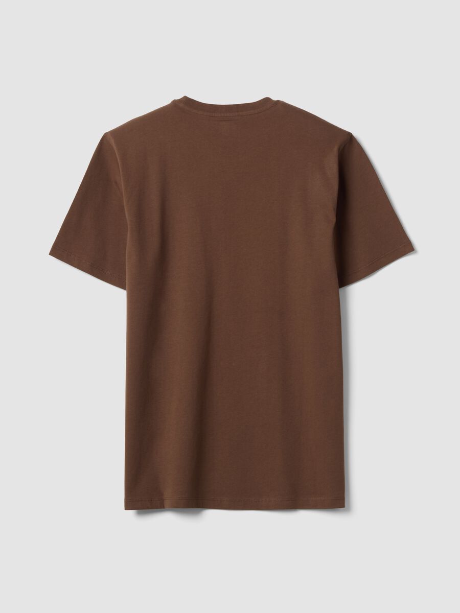 Brown regular-fit T-shirt in pure organic cotton jersey_1