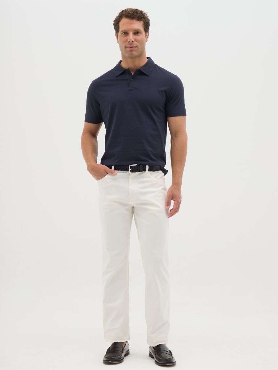 Men&rsquo;s blue polo shirt in 100% cotton with regular fit_1