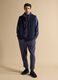 Blue stretch-fabric gilet with zip_0