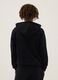 Black hoodie for boys in pure cotton with oversized fit and zip_1
