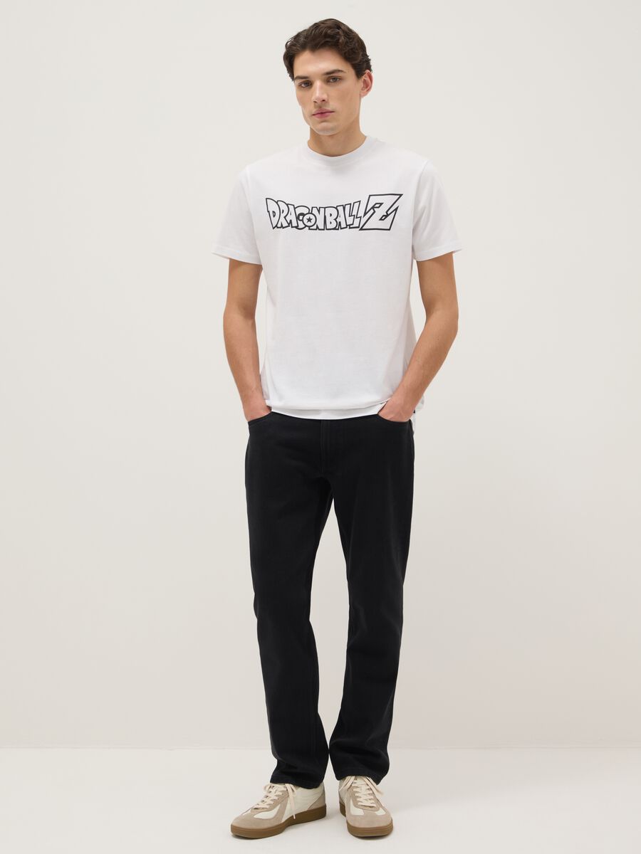 White pure cotton regular fit T-shirt with Dragon Ball print_1
