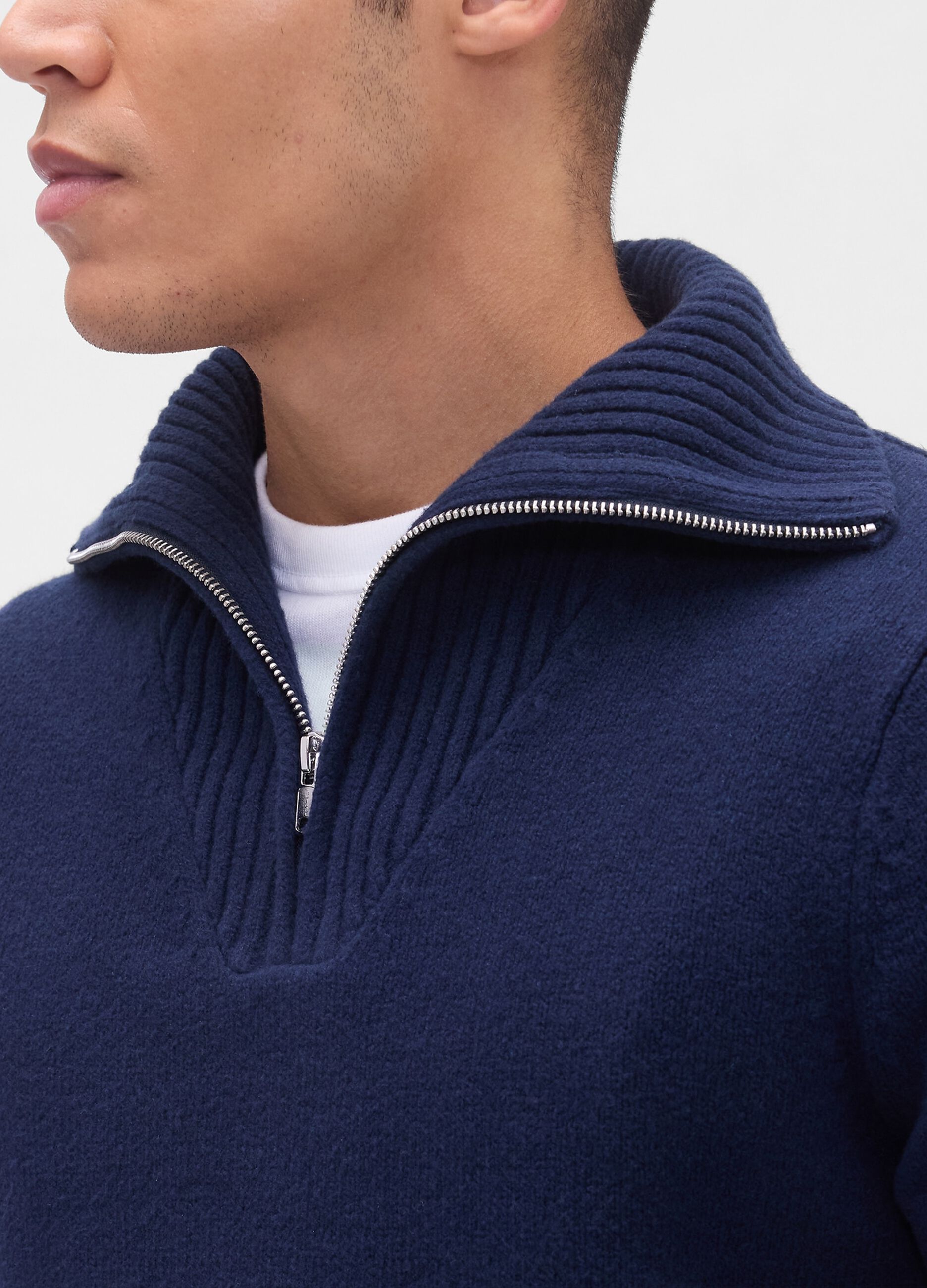Men's Blue Cotton Blend Jumper