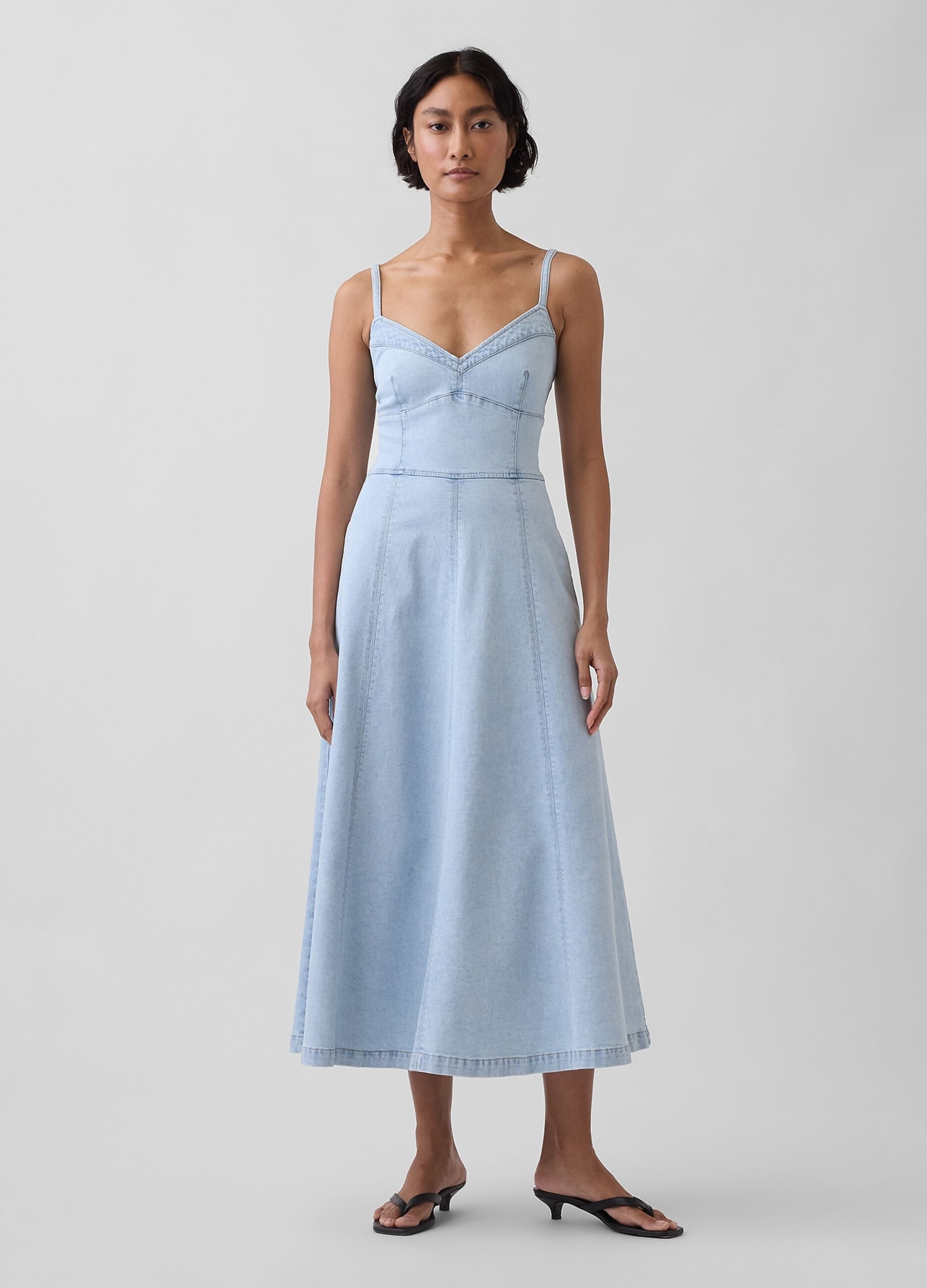 Midi Dress in Stretch Cotton