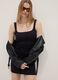 Black fitted dress with square neckline_0