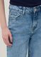 Regular fit blue denim cotton blend trousers_3