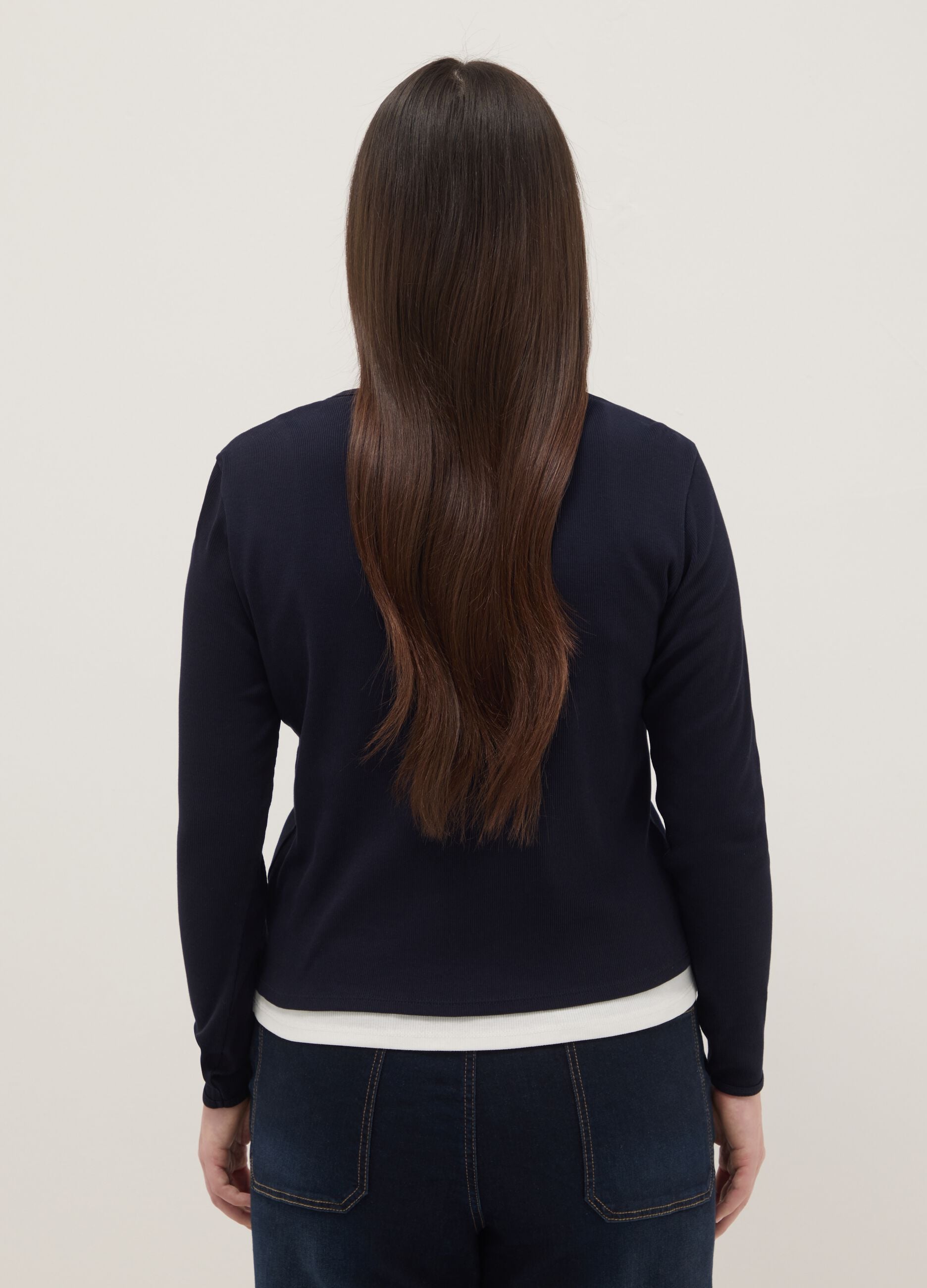 Pure cotton multicolour regular fit jumper with serafino collar