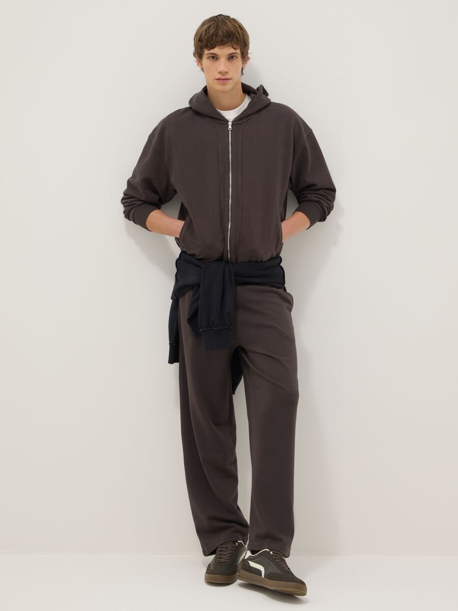 Regular Fit Brown Cotton Blend Trousers_0