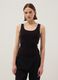 Black stretch cotton tank top with contrast trim, regular fit_0