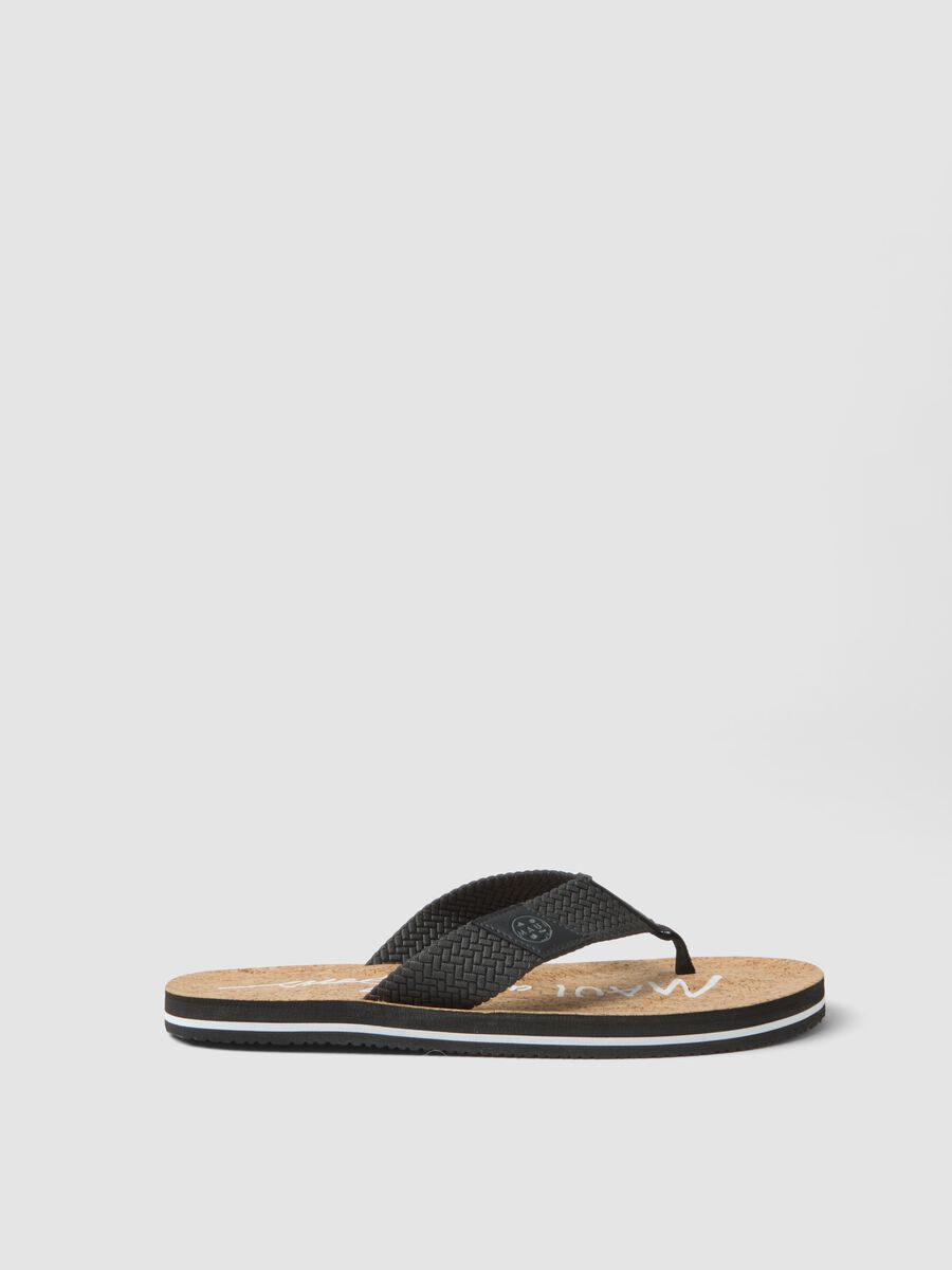 Multicolour flip-flops with cork sole_0