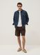 Brown pure cotton bermuda shorts_0