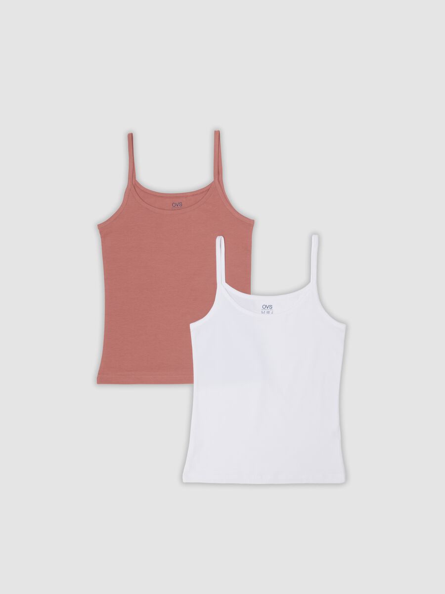 2-pack pink and white organic stretch cotton vests_0