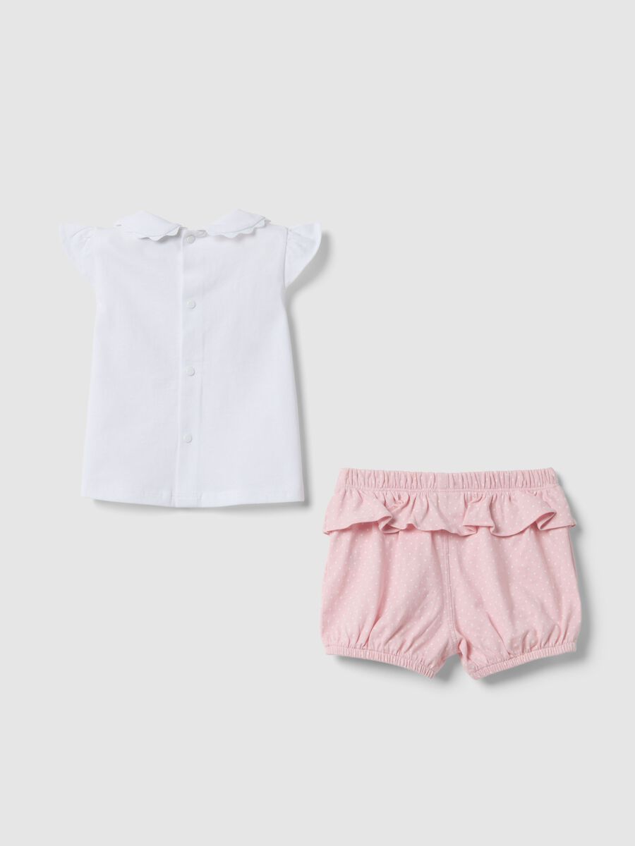 Multicolour pure cotton baby girl top and shorts set_1